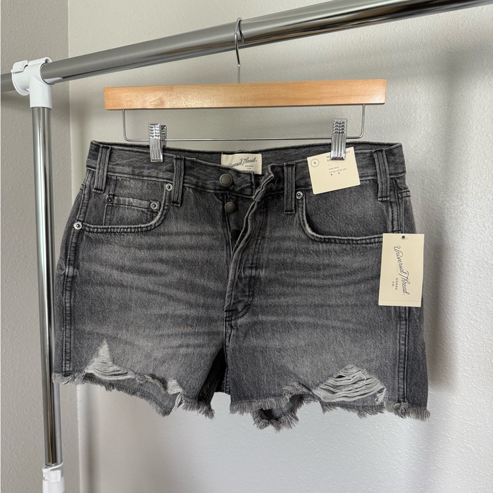 NEW Universal Thread Women's Black Mini Denim Jean‎ Shorts Size 8